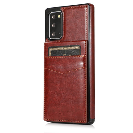 For Samsung Galaxy Note20 Solid Color PC + TPU Protective Case with Holder & Card Slots(Brown)-garmade.com
