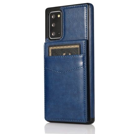 For Samsung Galaxy Note20 Solid Color PC + TPU Protective Case with Holder & Card Slots(Blue)-garmade.com