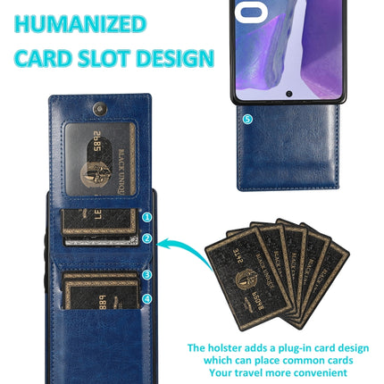 For Samsung Galaxy Note20 Solid Color PC + TPU Protective Case with Holder & Card Slots(Blue)-garmade.com
