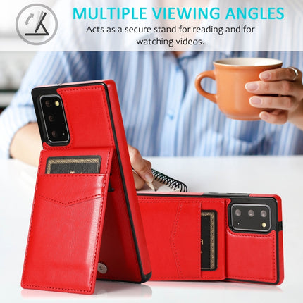 For Samsung Galaxy Note20 Solid Color PC + TPU Protective Case with Holder & Card Slots(Red)-garmade.com