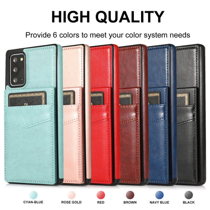 For Samsung Galaxy Note20 Solid Color PC + TPU Protective Case with Holder & Card Slots(Red)-garmade.com