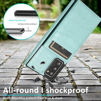 For Samsung Galaxy Note20 Solid Color PC + TPU Protective Case with Holder & Card Slots(Green)-garmade.com
