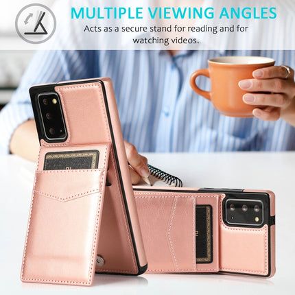 For Samsung Galaxy Note20 Solid Color PC + TPU Protective Case with Holder & Card Slots(Rose Gold)-garmade.com