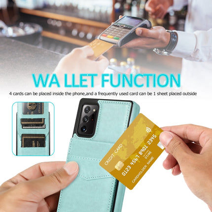 For Samsung Galaxy Note20 Ultra Solid Color PC + TPU Protective Case with Holder & Card Slots(Green)-garmade.com
