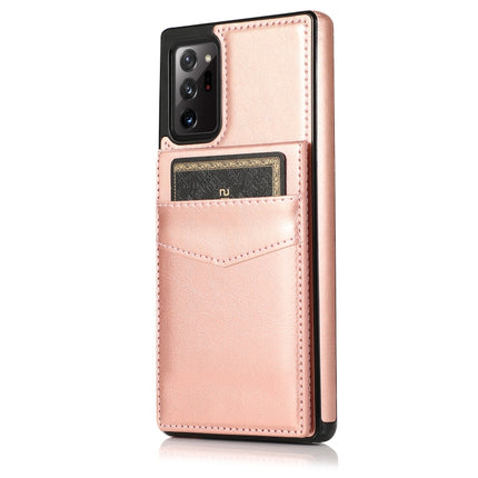 For Samsung Galaxy Note20 Ultra Solid Color PC + TPU Protective Case with Holder & Card Slots(Rose Gold)-garmade.com