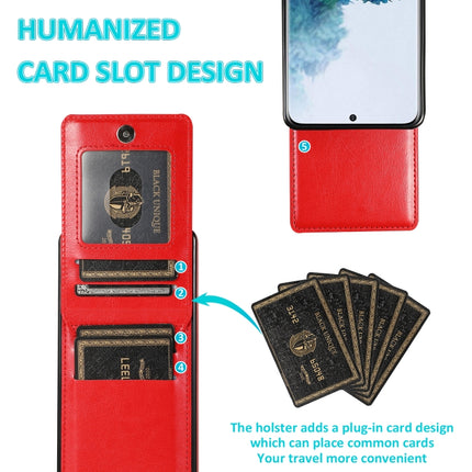 For Samsung Galaxy S20 Solid Color PC + TPU Protective Case with Holder & Card Slots(Red)-garmade.com