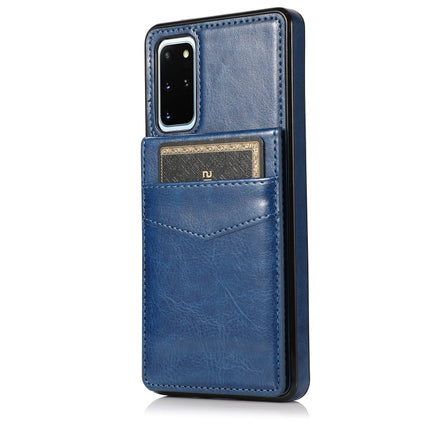 For Samsung Galaxy S20 Plus Solid Color PC + TPU Protective Case with Holder & Card Slots(Blue)-garmade.com