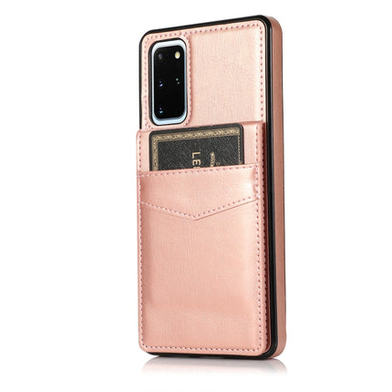 For Samsung Galaxy S20 Plus Solid Color PC + TPU Protective Case with Holder & Card Slots(Rose Gold)-garmade.com