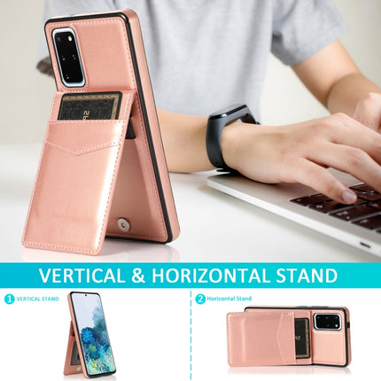 For Samsung Galaxy S20 Plus Solid Color PC + TPU Protective Case with Holder & Card Slots(Rose Gold)-garmade.com