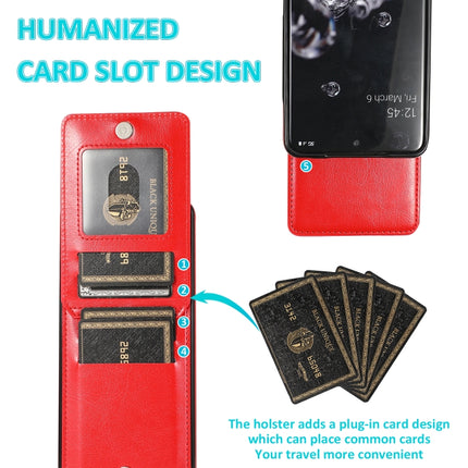 For Samsung Galaxy S20 Ultra Solid Color PC + TPU Protective Case with Holder & Card Slots(Red)-garmade.com
