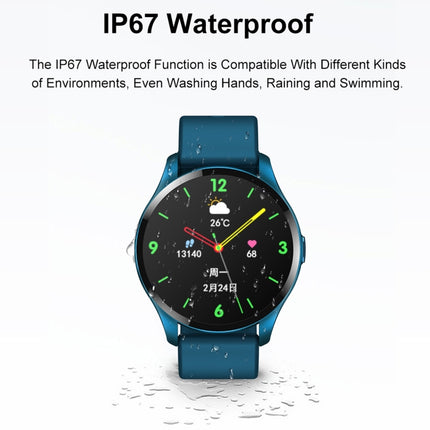 T88 1.28 inch TFT Color Screen IP67 Waterproof Smart Watch, Support Body Temperature Monitoring / Sleep Monitoring / Heart Rate Monitoring(Grey)-garmade.com