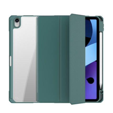Mutural Pinyue Series PC + TPU Horizontal Flip Leather Case with Holder & Pen Slot & Sleep / Wake-up Function For iPad Air 2022 / 2020 10.9(Dark Green)-garmade.com