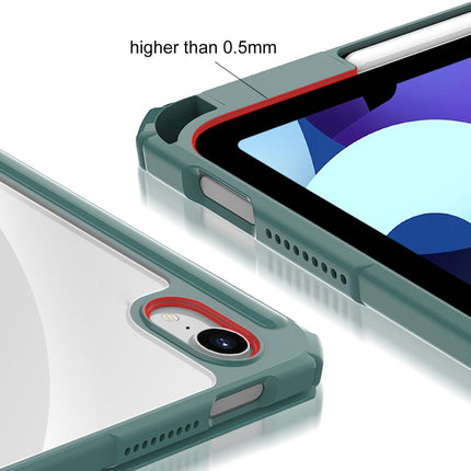 Mutural Pinyue Series PC + TPU Horizontal Flip Leather Case with Holder & Pen Slot & Sleep / Wake-up Function For iPad Air 2022 / 2020 10.9(Dark Green)-garmade.com