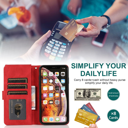 Skin-feel Crazy Horse Texture Zipper Wallet Bag Horizontal Flip Leather Case with Holder & Card Slots & Wallet & Lanyard For iPhone XS Max(Red)-garmade.com
