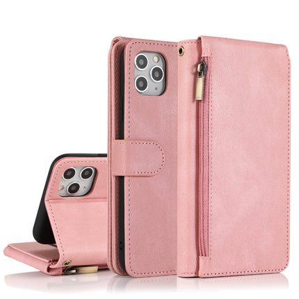 Skin-feel Crazy Horse Texture Zipper Wallet Bag Horizontal Flip Leather Case with Holder & Card Slots & Wallet & Lanyard For iPhone 11(Rose Gold)-garmade.com