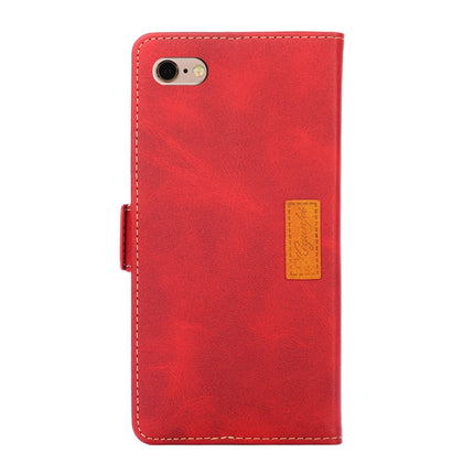 Retro Texture Contrast Color Side Buckle Horizontal Flip Leather Case with Holder & Card Slots & Wallet For iPhone 6 / 6s(Red)-garmade.com