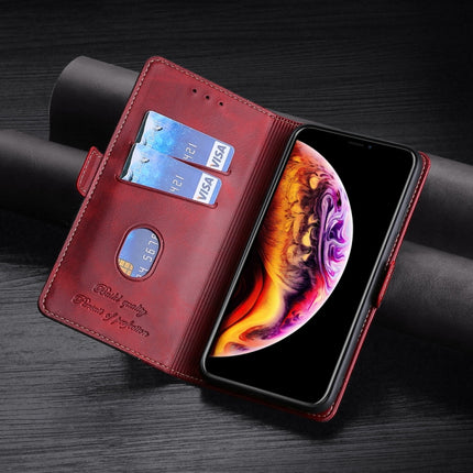 Retro Texture Contrast Color Side Buckle Horizontal Flip Leather Case with Holder & Card Slots & Wallet For iPhone 7 / 8 / SE 2020(Red)-garmade.com