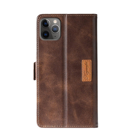 Retro Texture Contrast Color Side Buckle Horizontal Flip Leather Case with Holder & Card Slots & Wallet For iPhone 11 Pro(Brown)-garmade.com