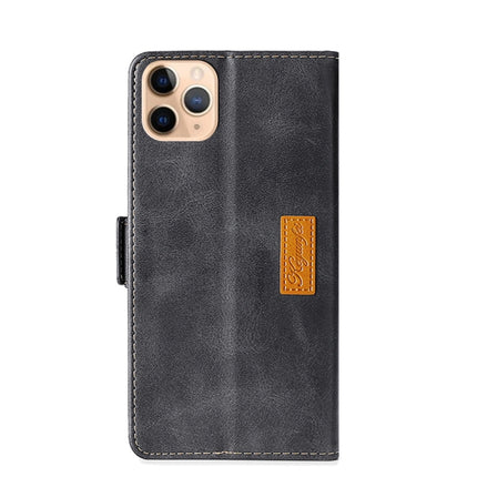 Retro Texture Contrast Color Side Buckle Horizontal Flip Leather Case with Holder & Card Slots & Wallet For iPhone 11 Pro Max(Black)-garmade.com