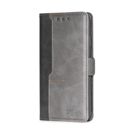 Retro Texture Contrast Color Side Buckle Horizontal Flip Leather Case with Holder & Card Slots & Wallet(Black)-garmade.com