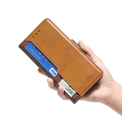 Retro Texture Contrast Color Side Buckle Horizontal Flip Leather Case with Holder & Card Slots & Wallet For iPhone X / XS(Brown)-garmade.com