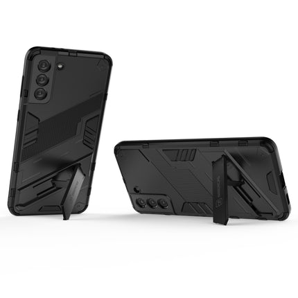 For Samsung Galaxy S21+ 5G Punk Armor 2 in 1 PC + TPU Shockproof Case with Invisible Holder(White)-garmade.com