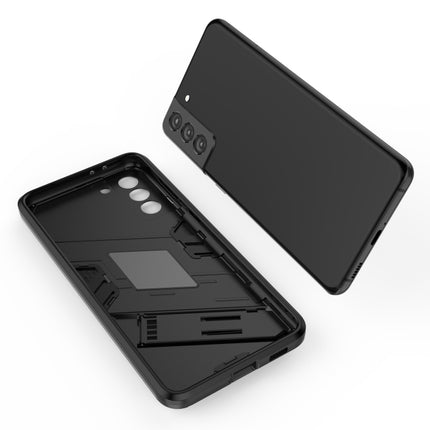 For Samsung Galaxy S21+ 5G Punk Armor 2 in 1 PC + TPU Shockproof Case with Invisible Holder(White)-garmade.com