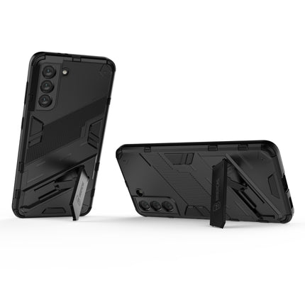 For Samsung Galaxy S21 5G Punk Armor 2 in 1 PC + TPU Shockproof Case with Invisible Holder(Black)-garmade.com