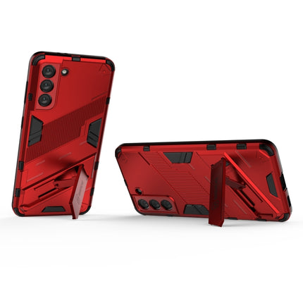 For Samsung Galaxy S21 5G Punk Armor 2 in 1 PC + TPU Shockproof Case with Invisible Holder(Red)-garmade.com