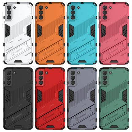 For Samsung Galaxy S21 5G Punk Armor 2 in 1 PC + TPU Shockproof Case with Invisible Holder(Grey)-garmade.com