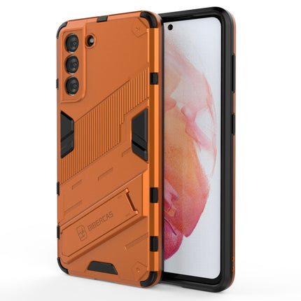 For Samsung Galaxy S21 5G Punk Armor 2 in 1 PC + TPU Shockproof Case with Invisible Holder(Orange)-garmade.com
