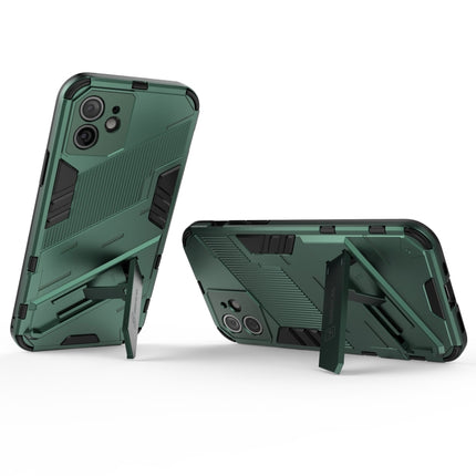Punk Armor 2 in 1 PC + TPU Shockproof Case with Invisible Holder For iPhone 12(Green)-garmade.com