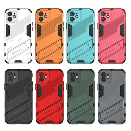 Punk Armor 2 in 1 PC + TPU Shockproof Case with Invisible Holder For iPhone 12(Green)-garmade.com