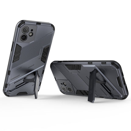Punk Armor 2 in 1 PC + TPU Shockproof Case with Invisible Holder For iPhone 12(Grey)-garmade.com