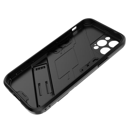 Punk Armor 2 in 1 PC + TPU Shockproof Case with Invisible Holder For iPhone 12 Pro(Black)-garmade.com