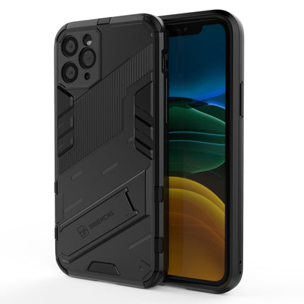 Punk Armor 2 in 1 PC + TPU Shockproof Case with Invisible Holder For iPhone 11(Black)-garmade.com