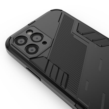 Punk Armor 2 in 1 PC + TPU Shockproof Case with Invisible Holder For iPhone 11(Black)-garmade.com