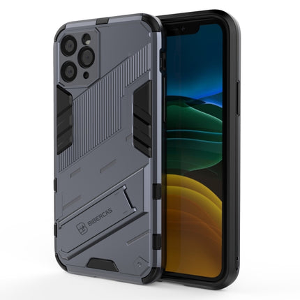 Punk Armor 2 in 1 PC + TPU Shockproof Case with Invisible Holder For iPhone 11(Grey)-garmade.com