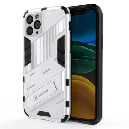 Punk Armor 2 in 1 PC + TPU Shockproof Case with Invisible Holder For iPhone 11(White)-garmade.com