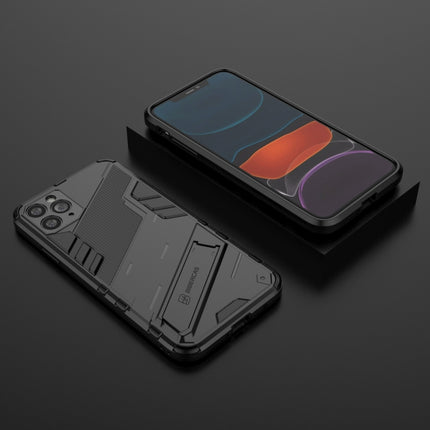 Punk Armor 2 in 1 PC + TPU Shockproof Case with Invisible Holder For iPhone 11 Pro Max(Black)-garmade.com