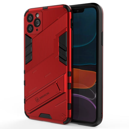 Punk Armor 2 in 1 PC + TPU Shockproof Case with Invisible Holder For iPhone 11 Pro Max(Red)-garmade.com