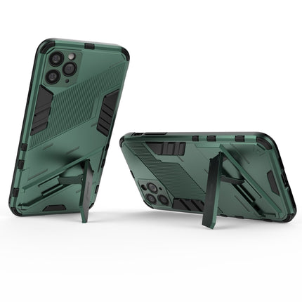 Punk Armor 2 in 1 PC + TPU Shockproof Case with Invisible Holder For iPhone 11 Pro Max(Green)-garmade.com