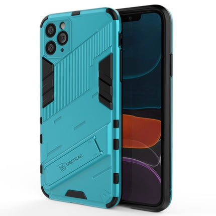 Punk Armor 2 in 1 PC + TPU Shockproof Case with Invisible Holder For iPhone 11 Pro Max(Blue)-garmade.com