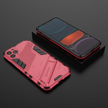 Punk Armor 2 in 1 PC + TPU Shockproof Case with Invisible Holder For iPhone 11 Pro Max(Light Red)-garmade.com