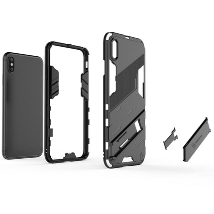 Punk Armor 2 in 1 PC + TPU Shockproof Case with Invisible Holder For iPhone XS Max(Red)-garmade.com