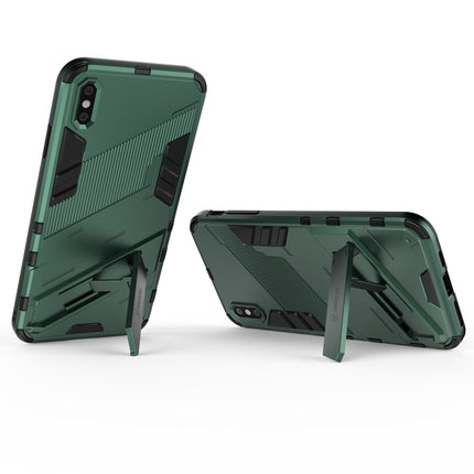 Punk Armor 2 in 1 PC + TPU Shockproof Case with Invisible Holder For iPhone XS Max(Green)-garmade.com