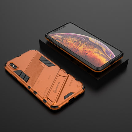 Punk Armor 2 in 1 PC + TPU Shockproof Case with Invisible Holder For iPhone XS Max(Orange)-garmade.com