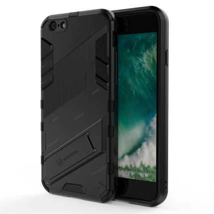 Punk Armor 2 in 1 PC + TPU Shockproof Case with Invisible Holder For iPhone 6 & 6s(Black)-garmade.com