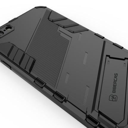 Punk Armor 2 in 1 PC + TPU Shockproof Case with Invisible Holder For iPhone 6 & 6s(Black)-garmade.com