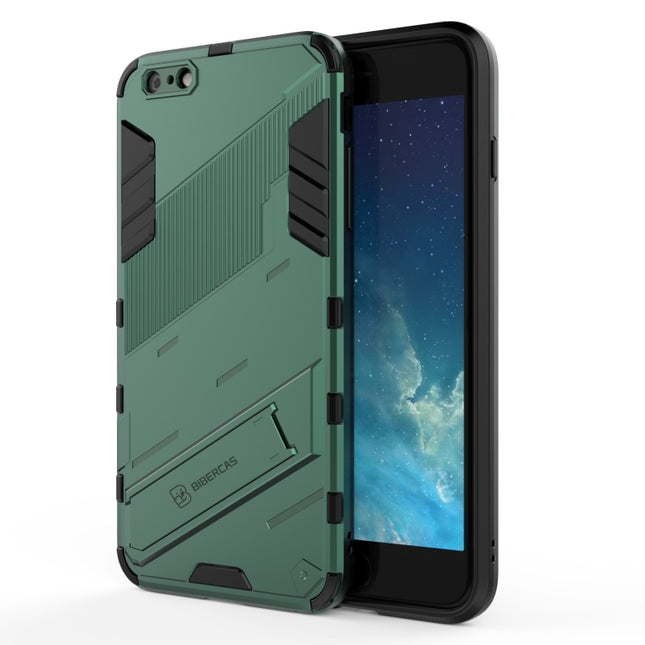 Punk Armor 2 in 1 PC + TPU Shockproof Case with Invisible Holder For iPhone 6 Plus & 6s Plus(Green)-garmade.com